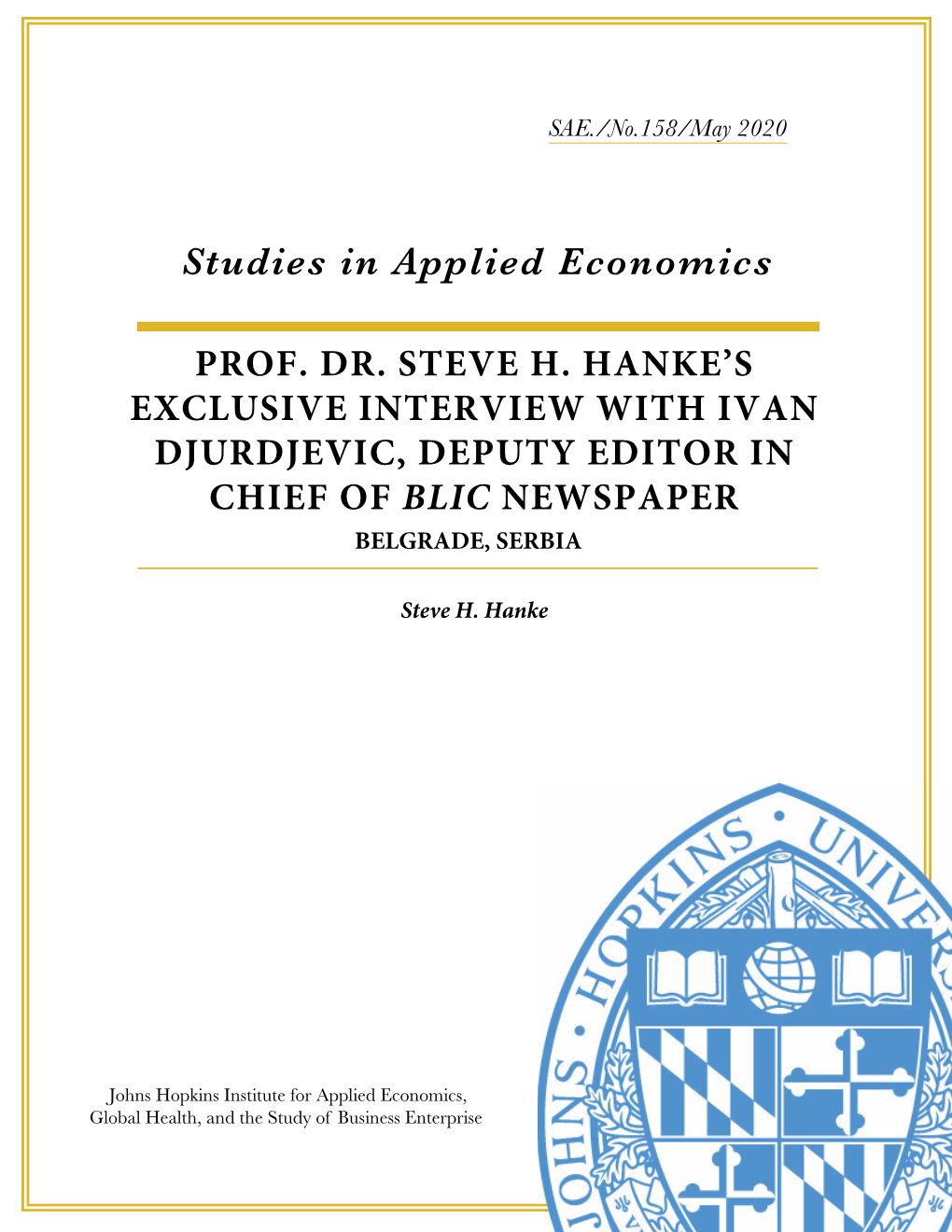 Studies in Applied Economics