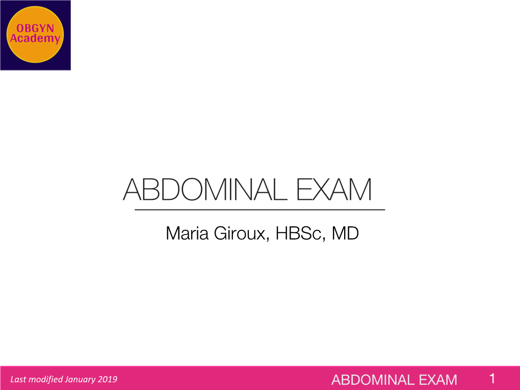 Abdominal Exam