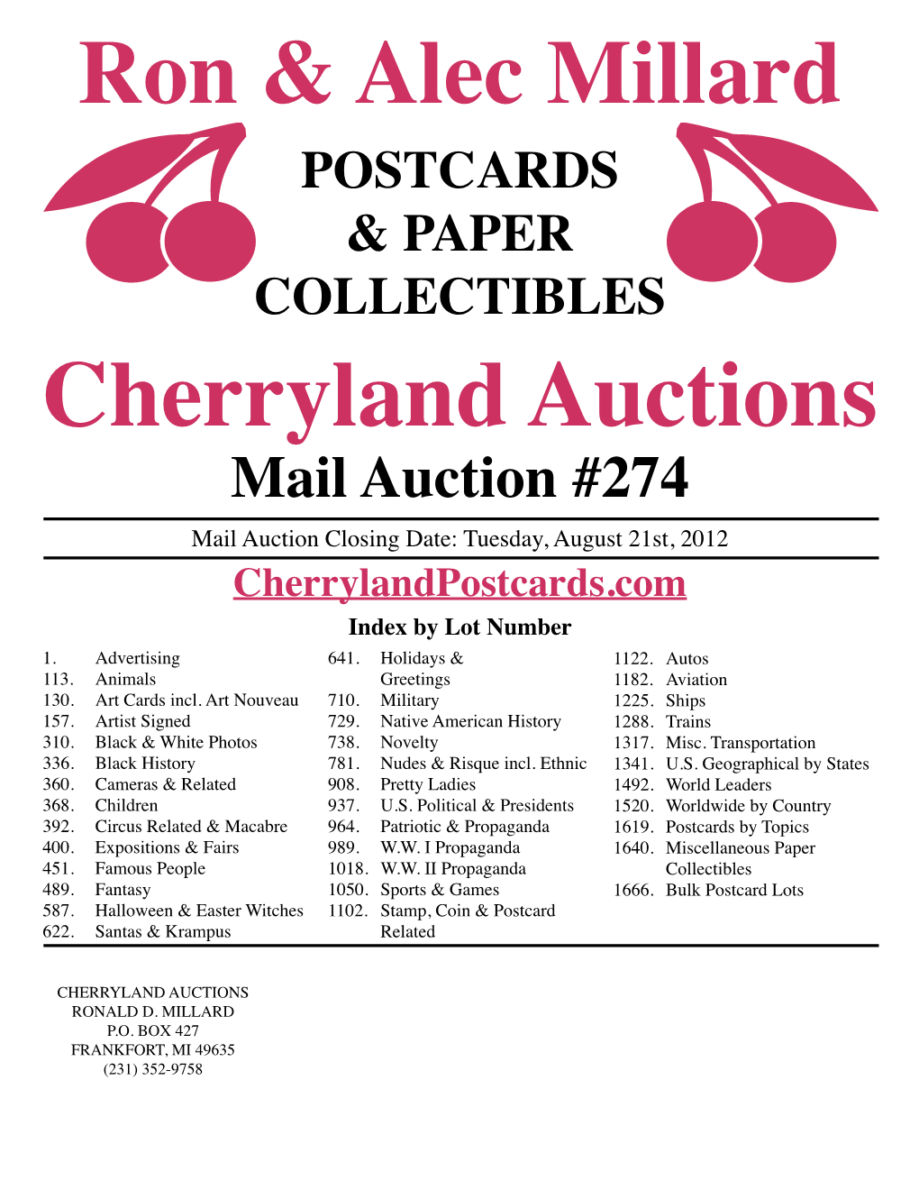 POSTCARDS & PAPER COLLECTIBLES Cherryland