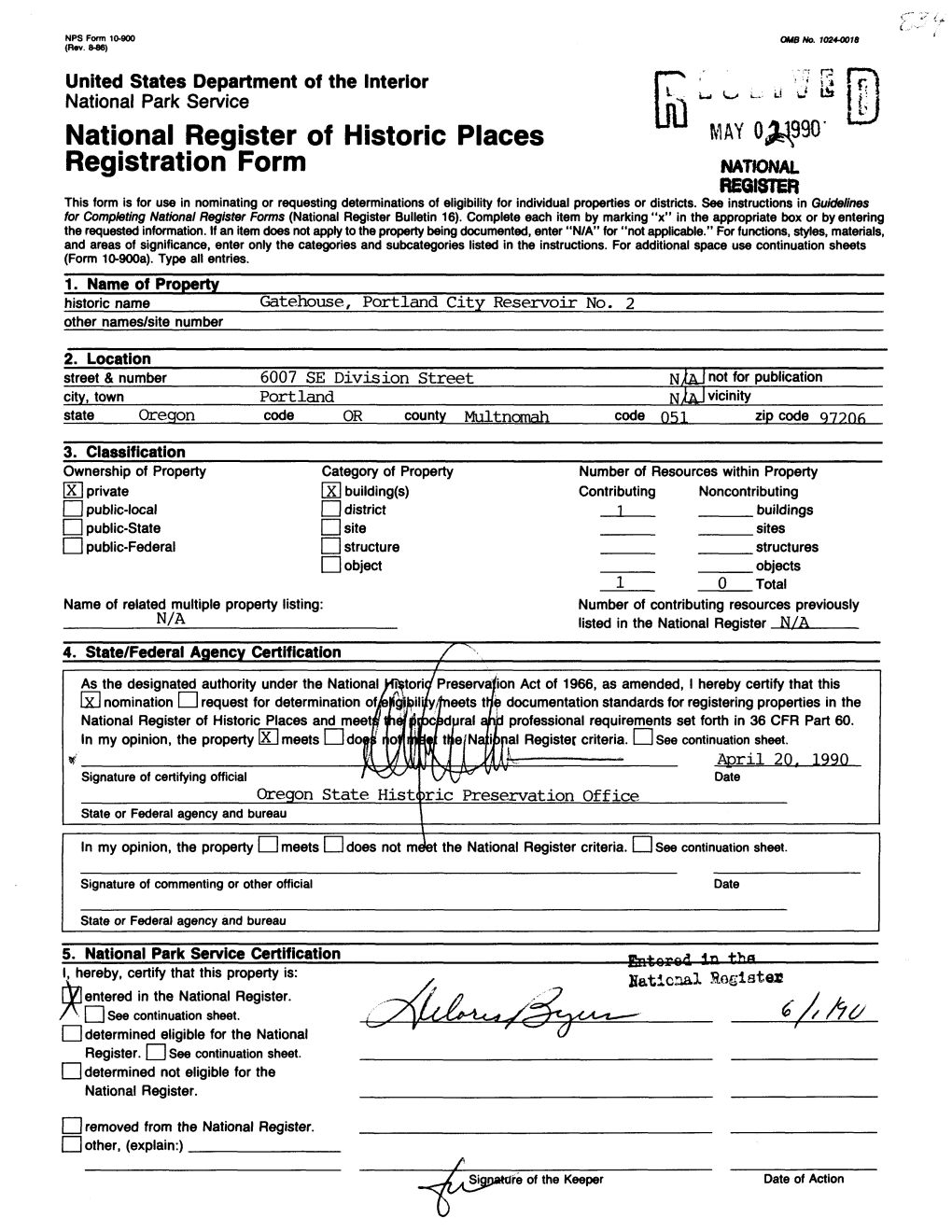 National Register of Historic Places Continuation Sheet