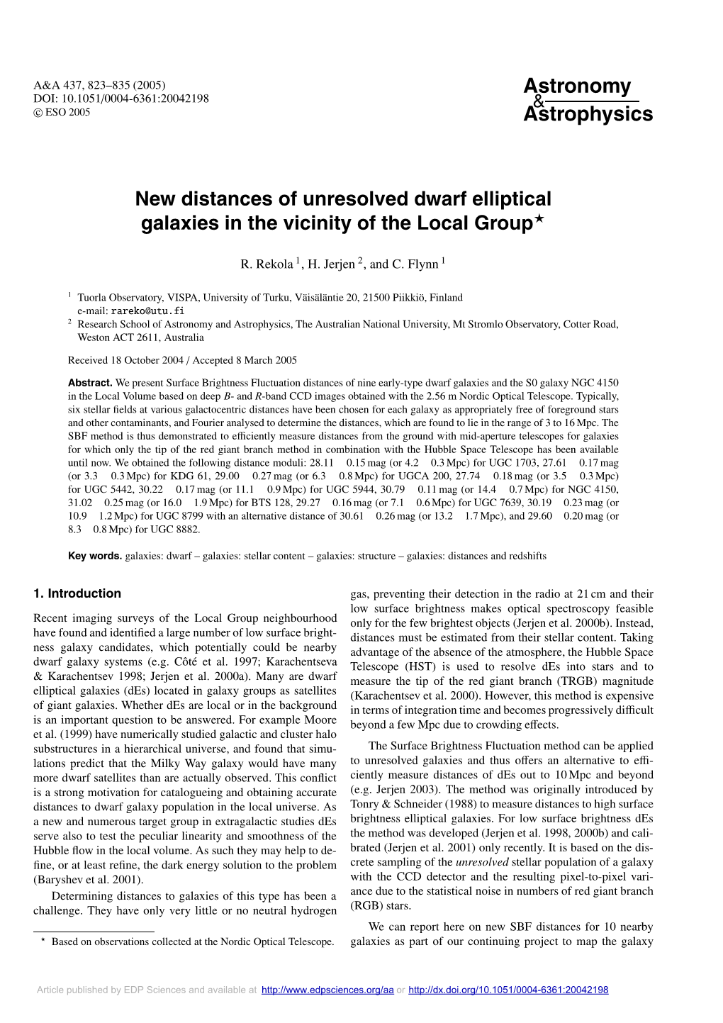 New Distances of Unresolved Dwarf Elliptical Galaxies in the Vicinity of the Local Group