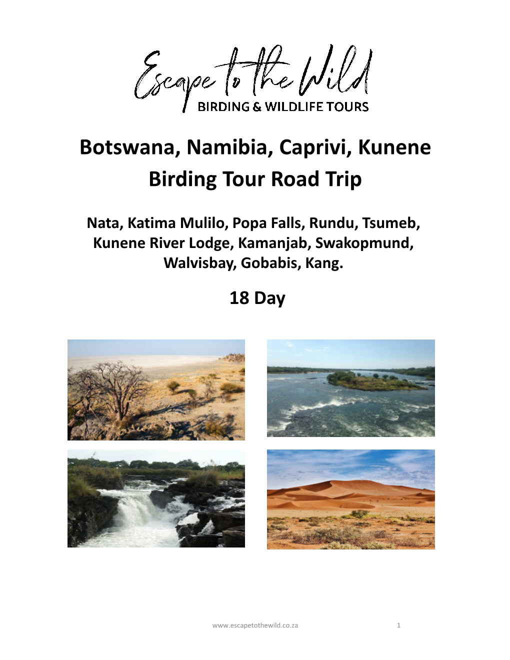 Birding Namibia 18 Days Escape to the Wild