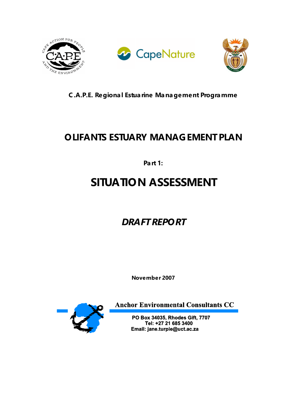 Olifants Estuary Management Plan
