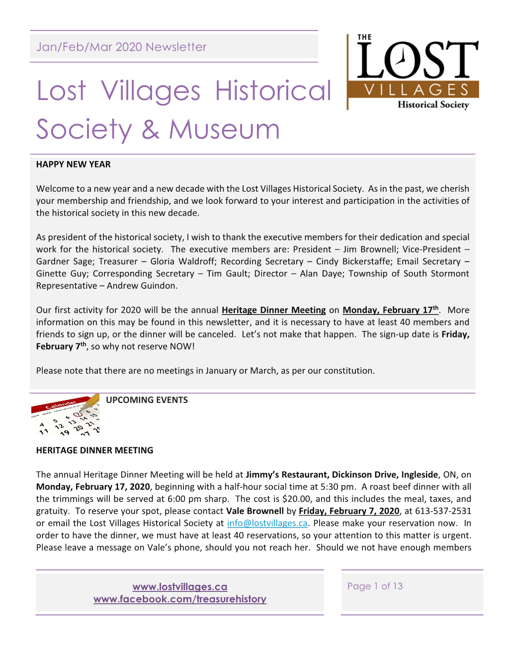 Lost Villages Historical Society & Museum