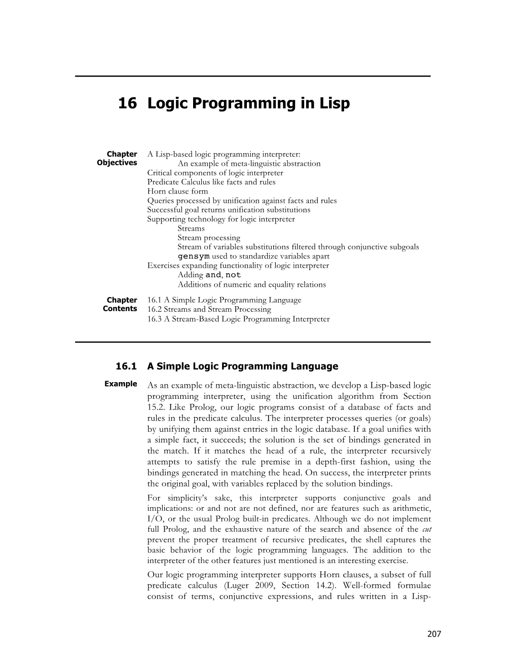 Logic Programming in Lisp