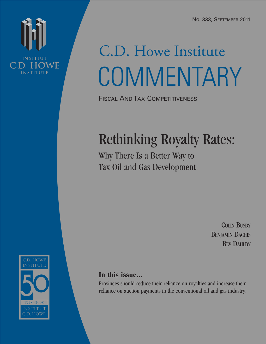 C.D. Howe Institute Rethinking Royalty Rates