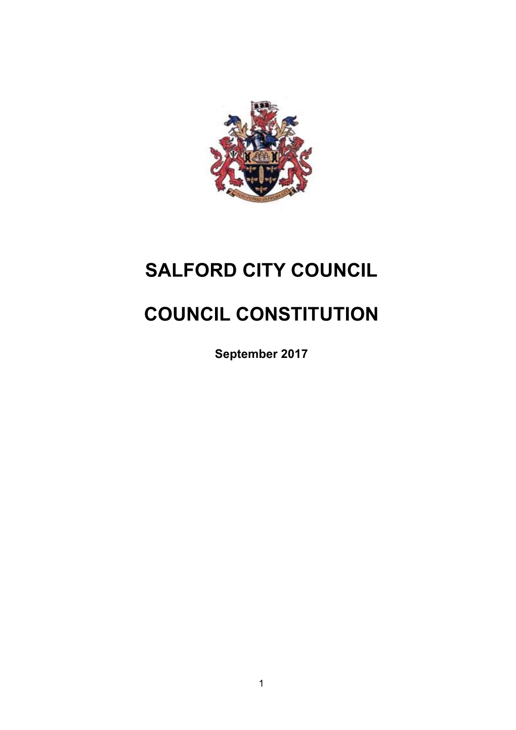 Salford City Council Council Constitution