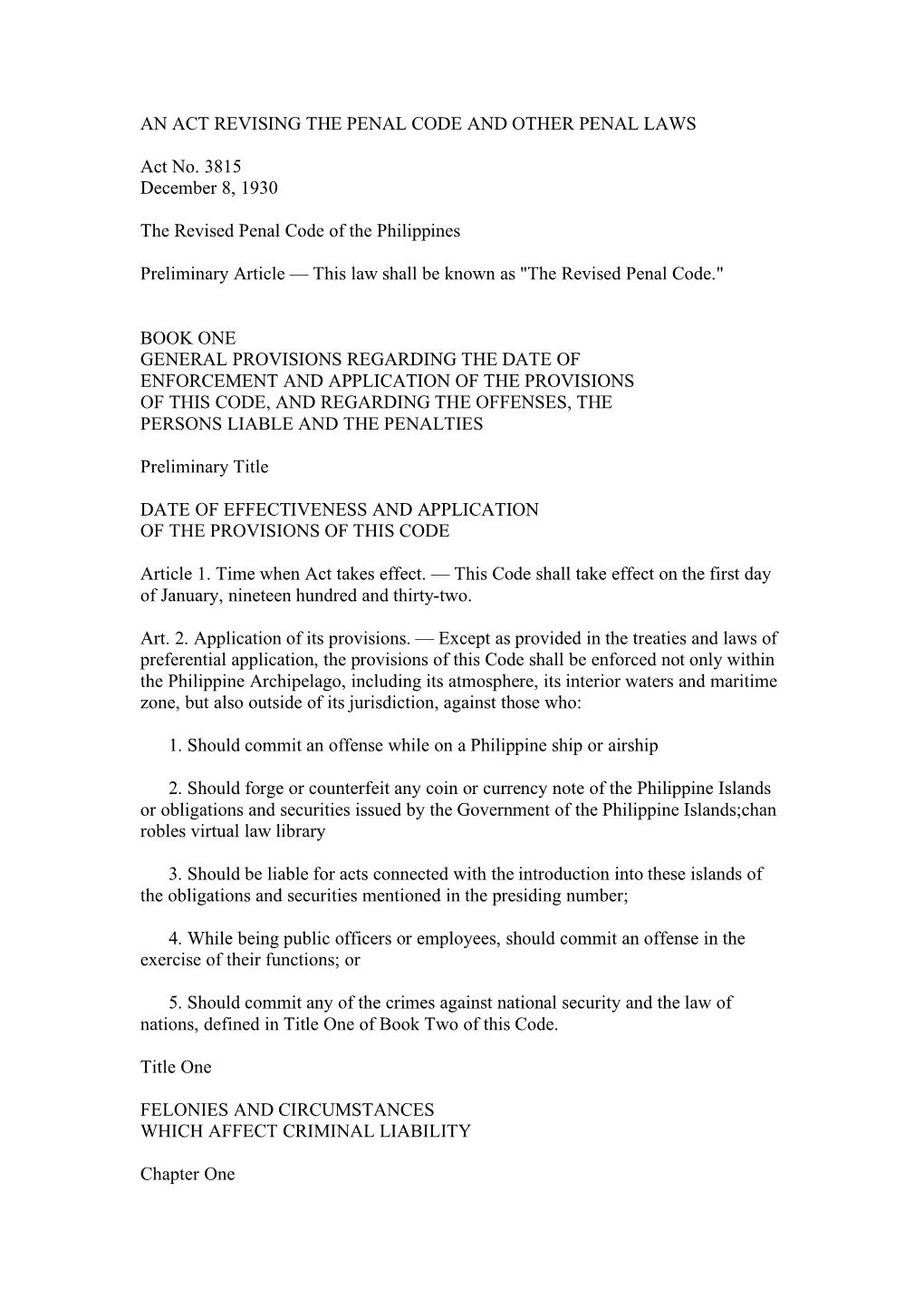 Revised Penal Code of the Philippines