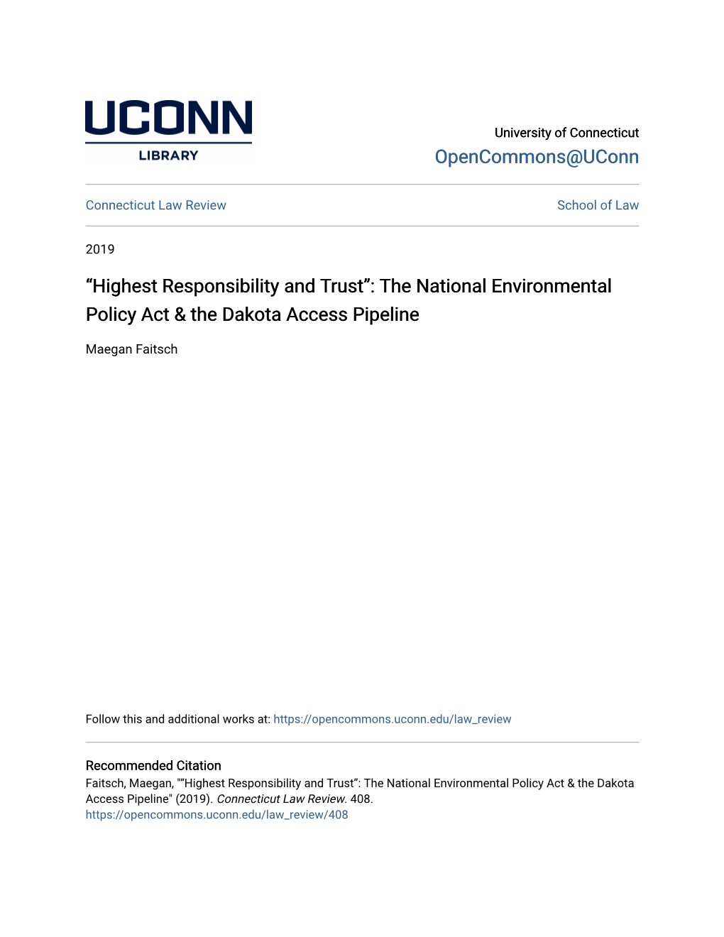 The National Environmental Policy Act & The