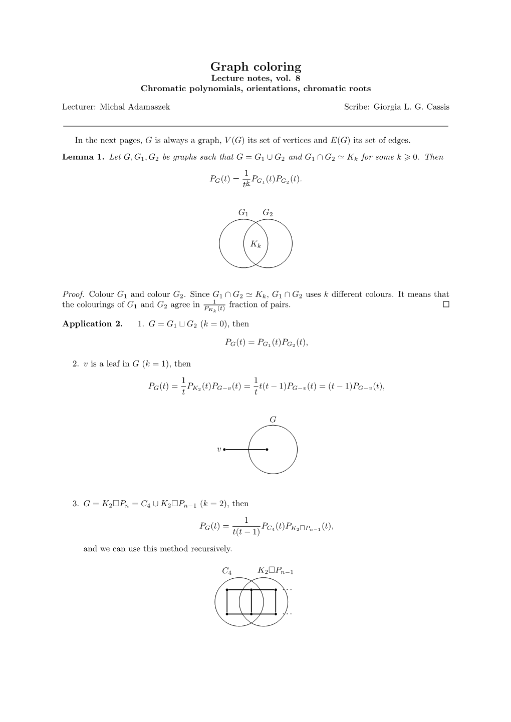 Graph Coloring Lecture Notes, Vol