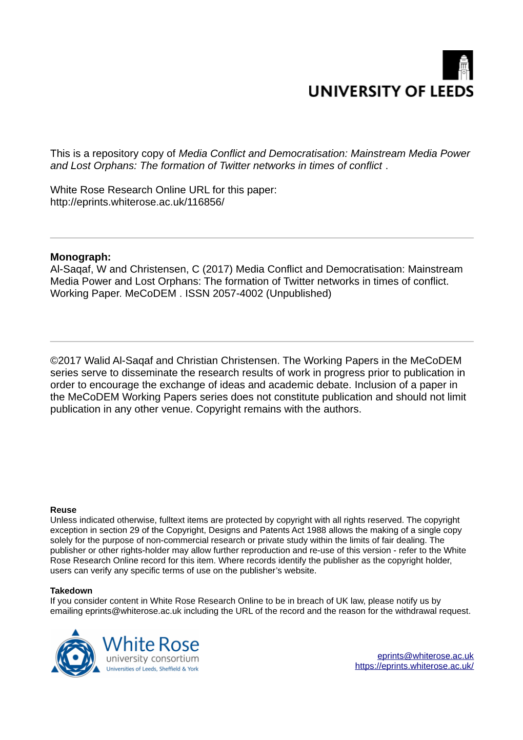 Mainstream Media Power and Lost Orphans: the Formation of Twitter Networks in Times of Conflict