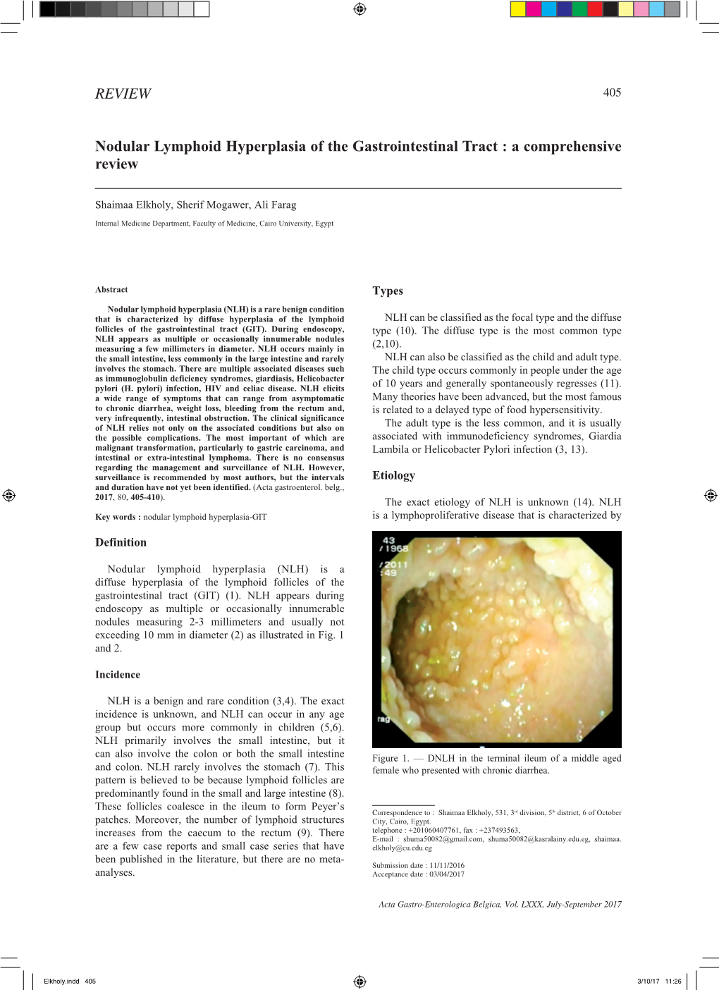 REVIEW Nodular Lymphoid Hyperplasia of the Gastrointestinal Tract