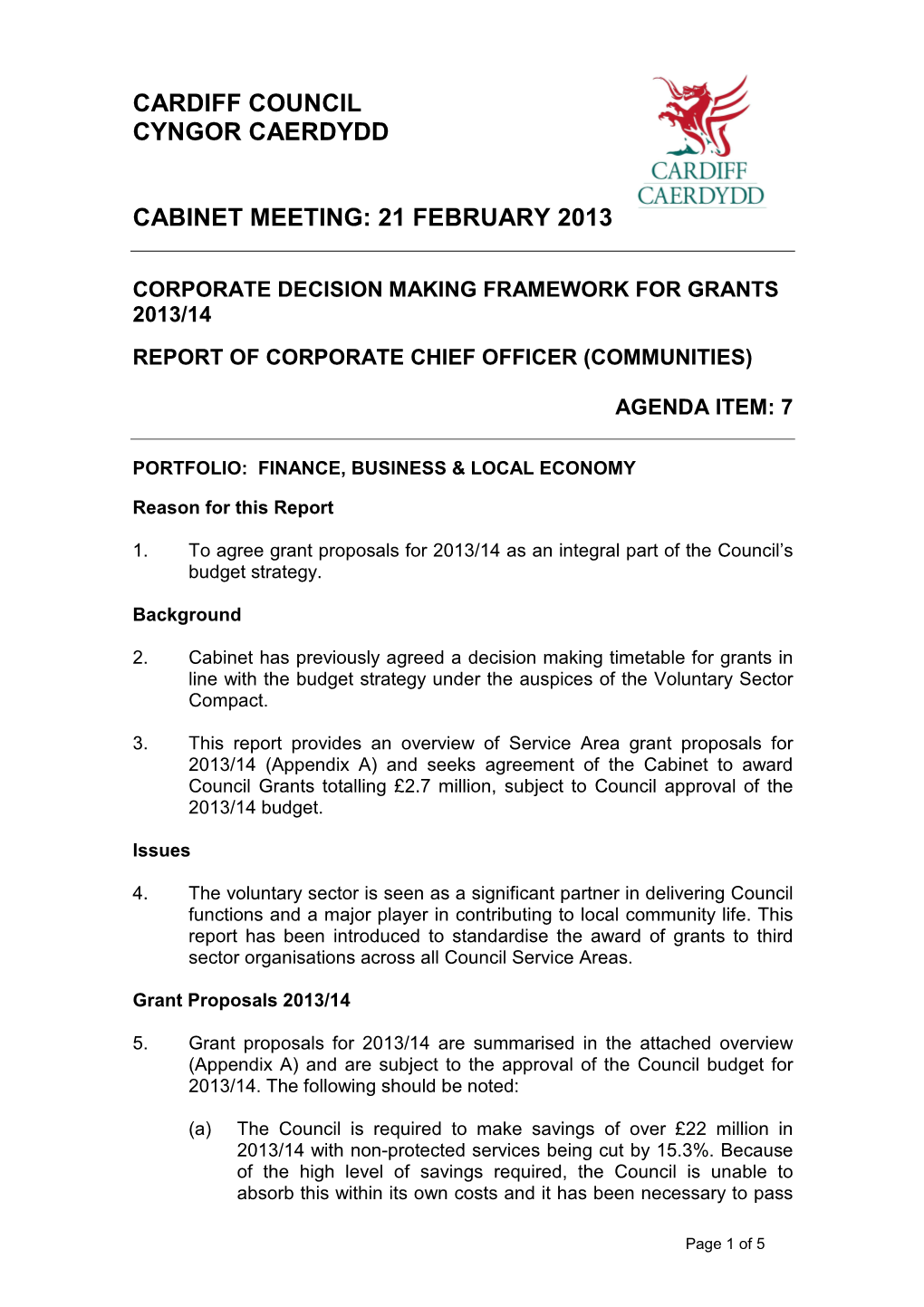 Cardiff Council Cyngor Caerdydd Cabinet Meeting