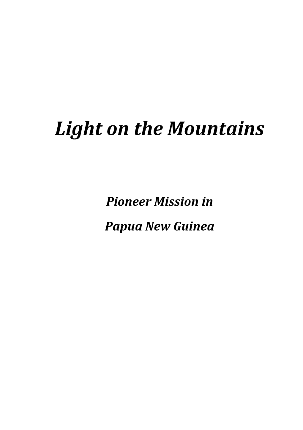 Light on the Mountains