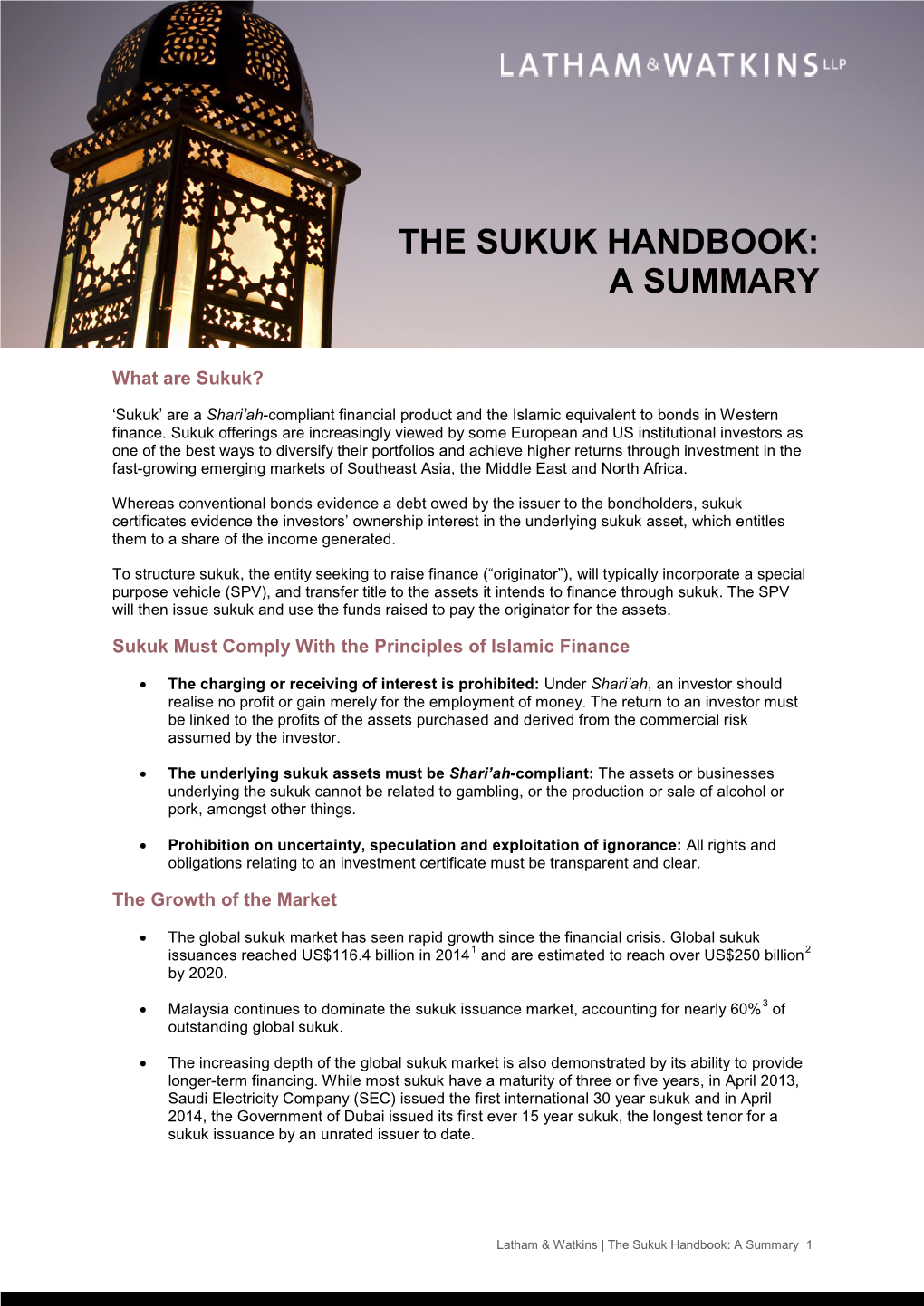 The Sukuk Handbook: a Summary 1