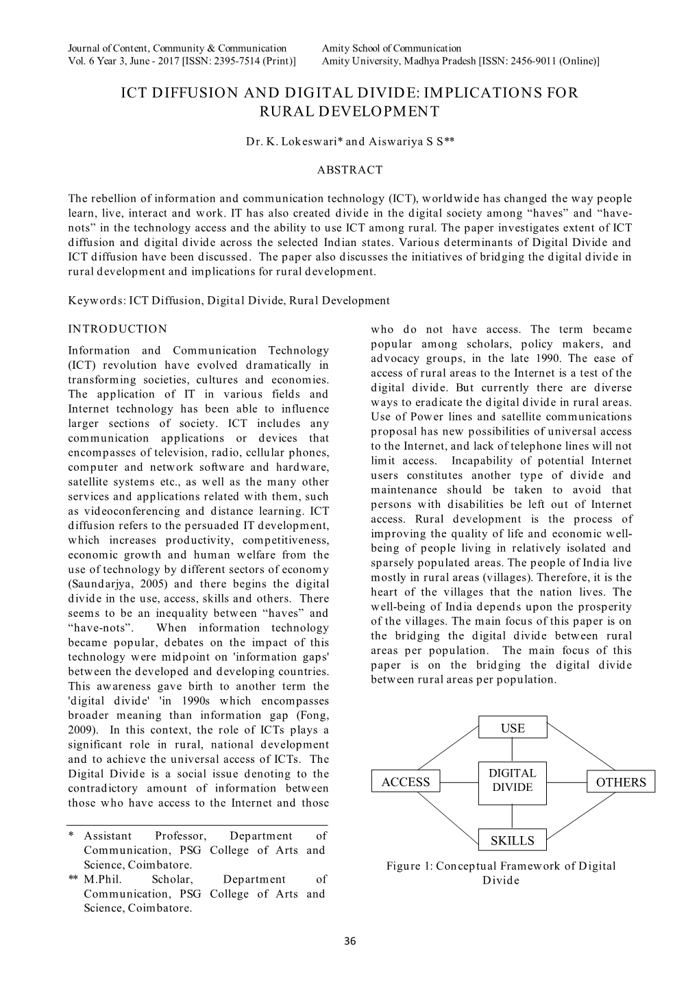 Ict Diffusion and Digital Divide: Implications for Rural Development