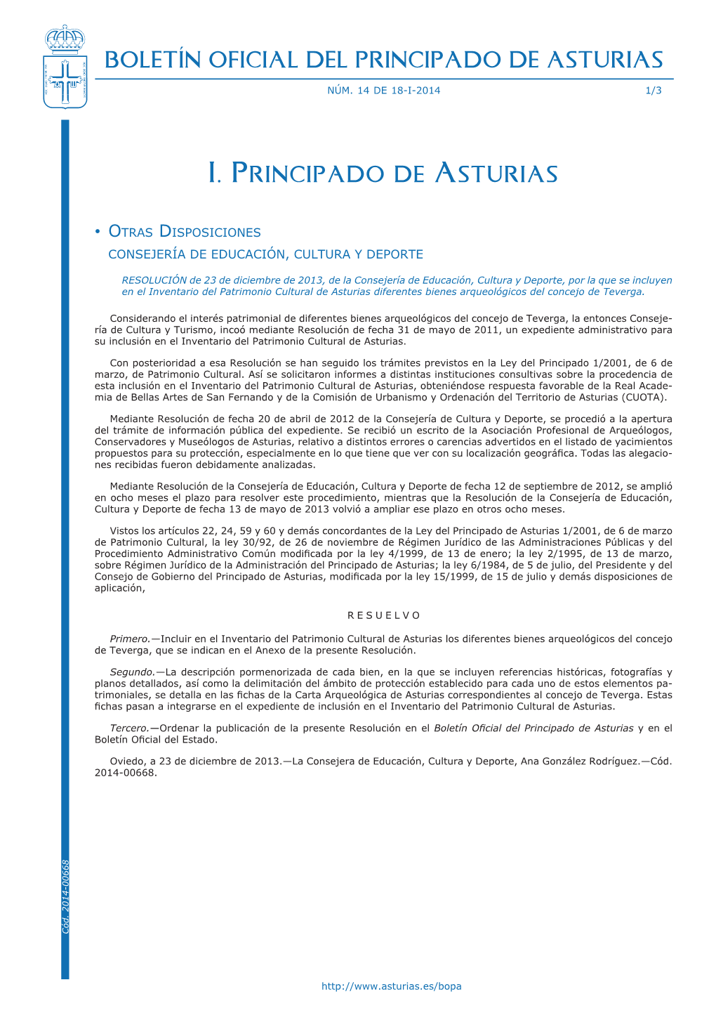 Boletín Oficial Del Principado De Asturias