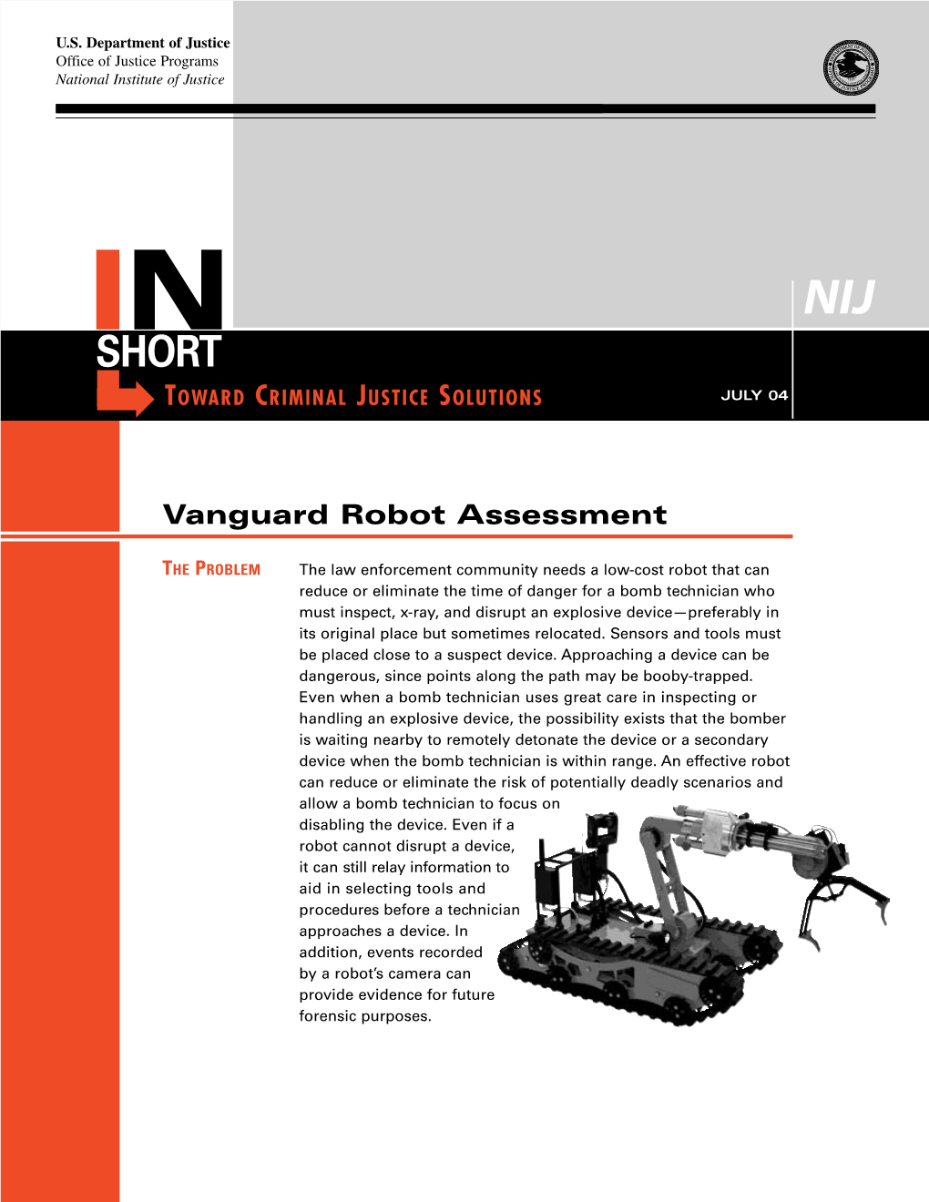 Vanguard Robot Assessment