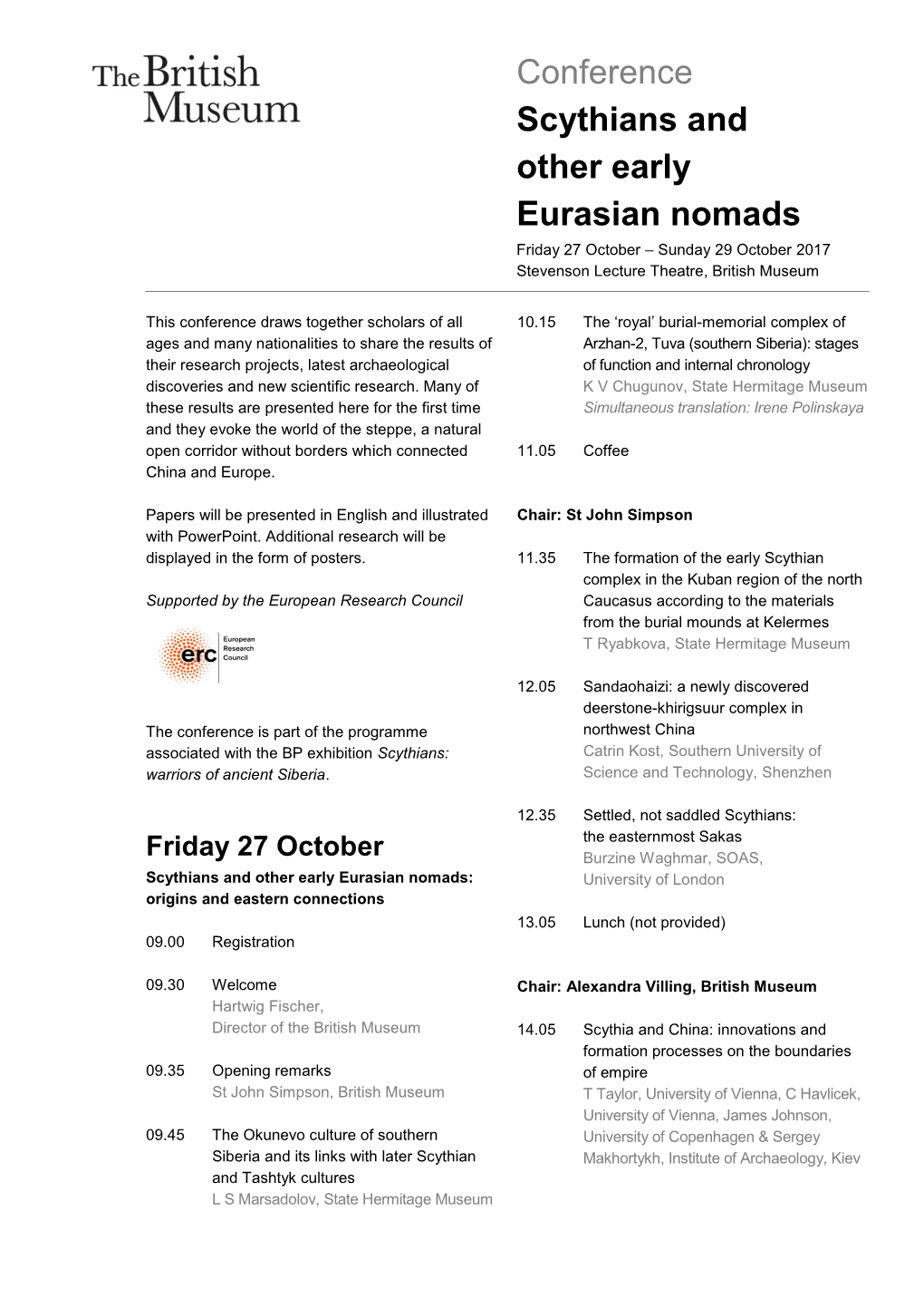 Conference Scythians and Other Early Eurasian Nomads