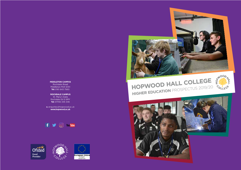 Hopwood Hall College Higher Education
