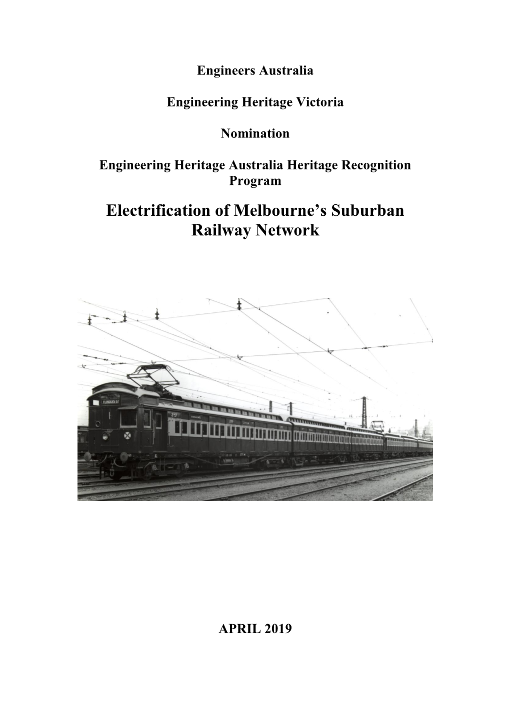 Electrification of Melbourne's Suburban Railway Network