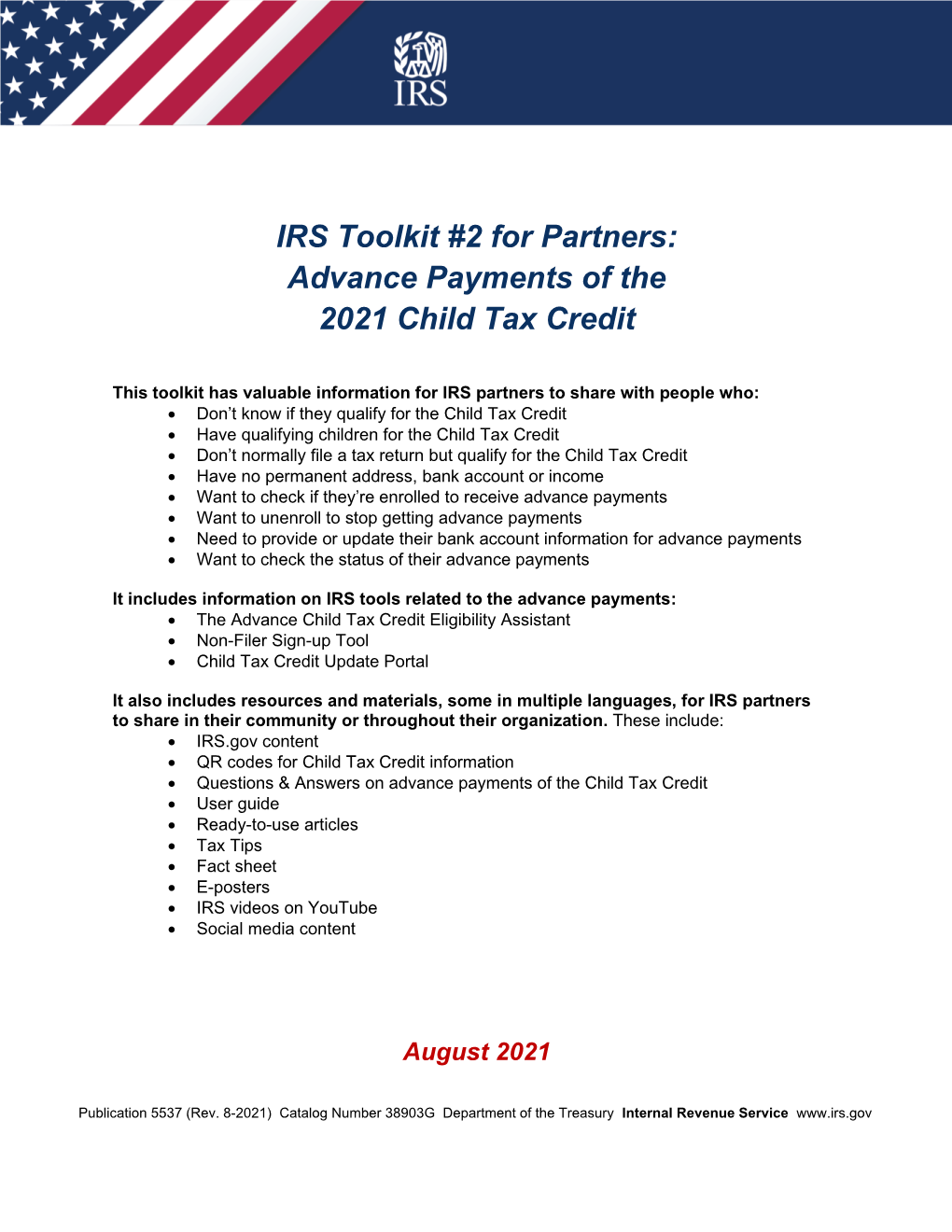 IRS Toolkit for Partners: Advance Payments of Child Tax Credit