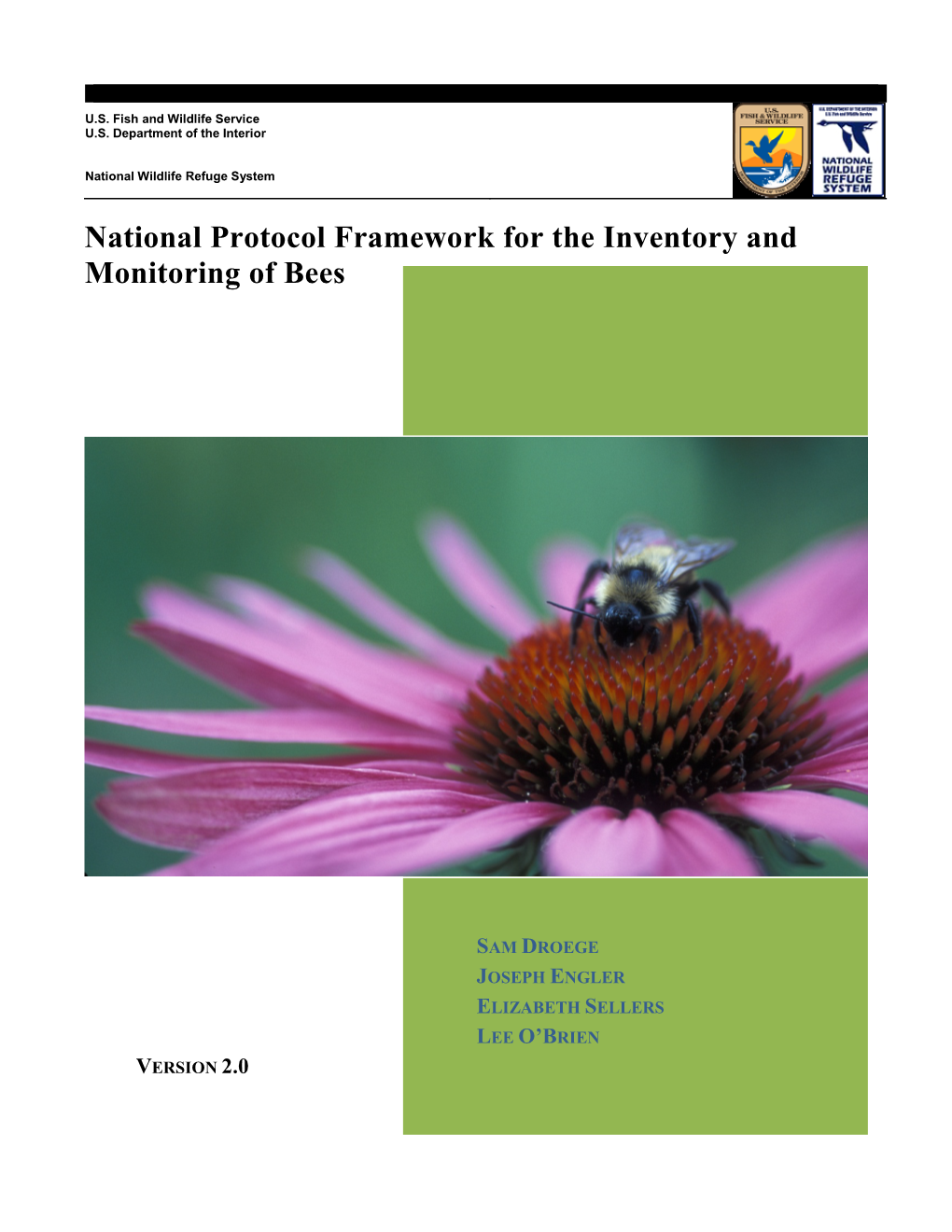 National Protocol Framework for the Inventory and Monitoring of Bees