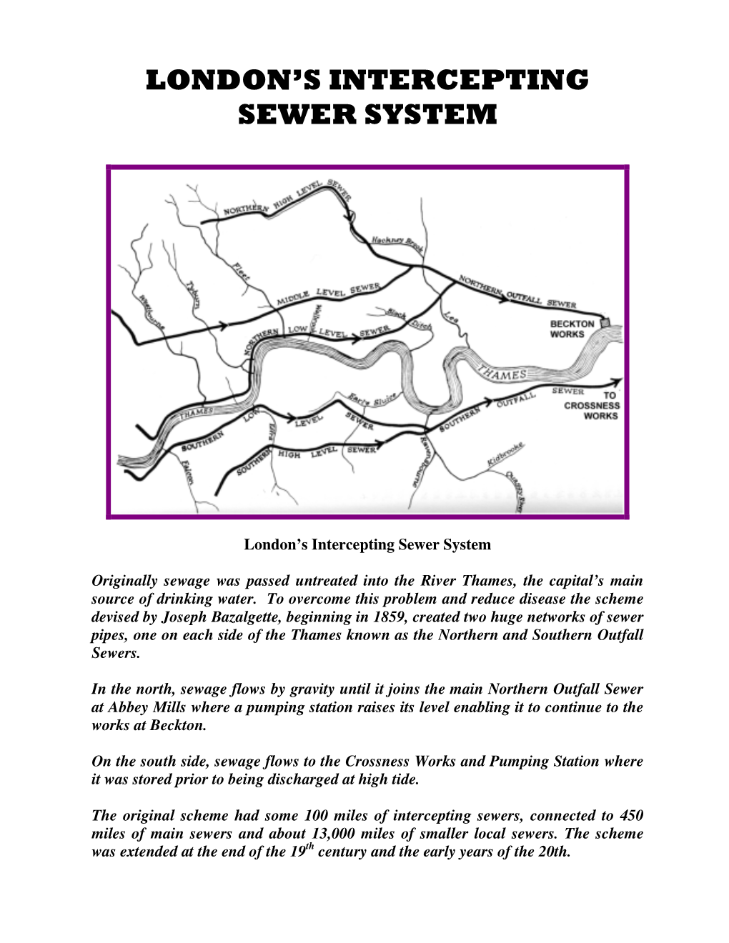 London's Intercepting Sewer System