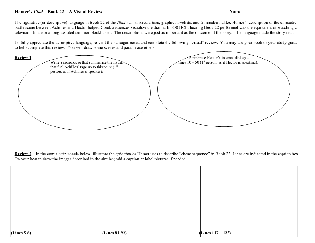 Homer S Iliad Book 22 a Visual Review