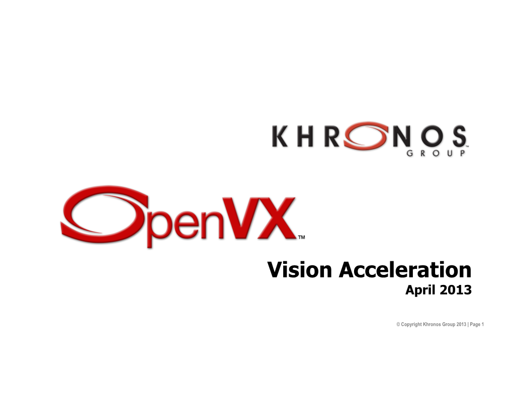 Vision Acceleration April 2013