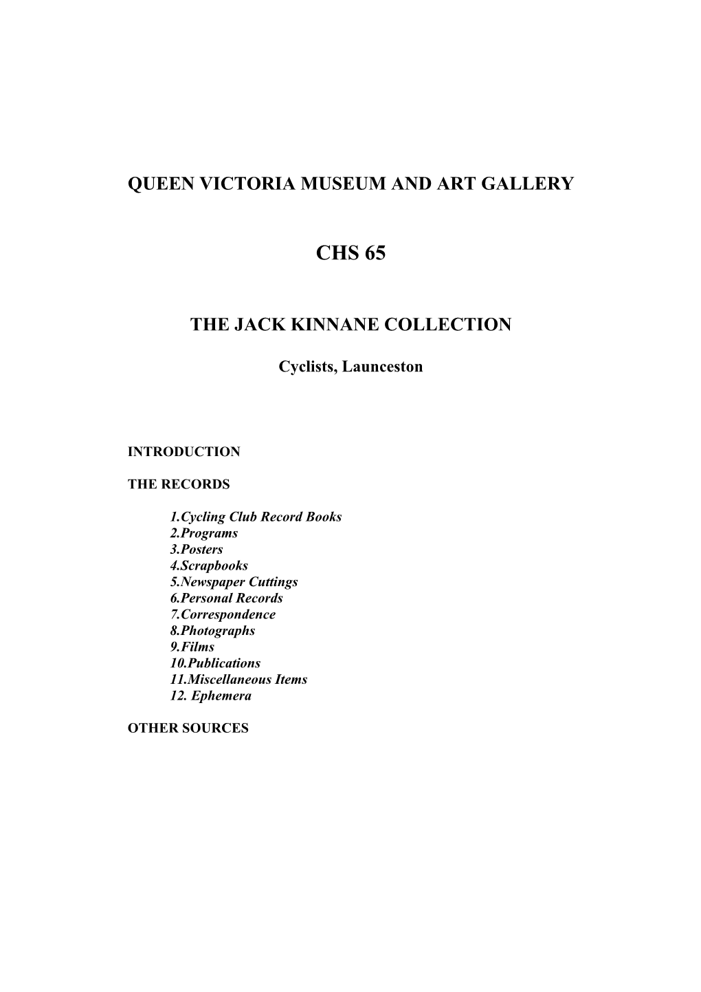 Jack Kinnane Collection