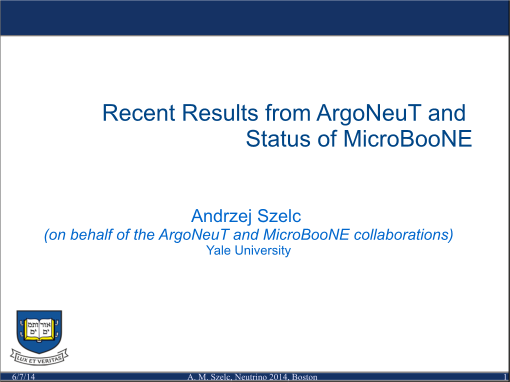 Recent Results from Argoneut and Status of Microboone