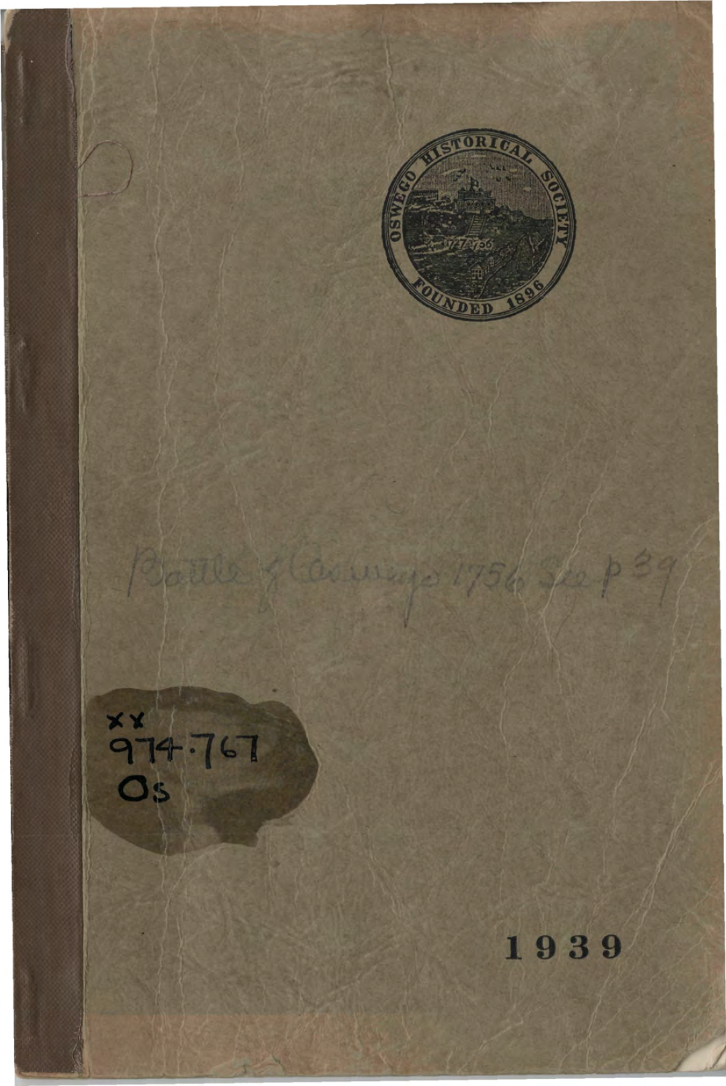 1939 Third Publication of the Oswego Historical Society