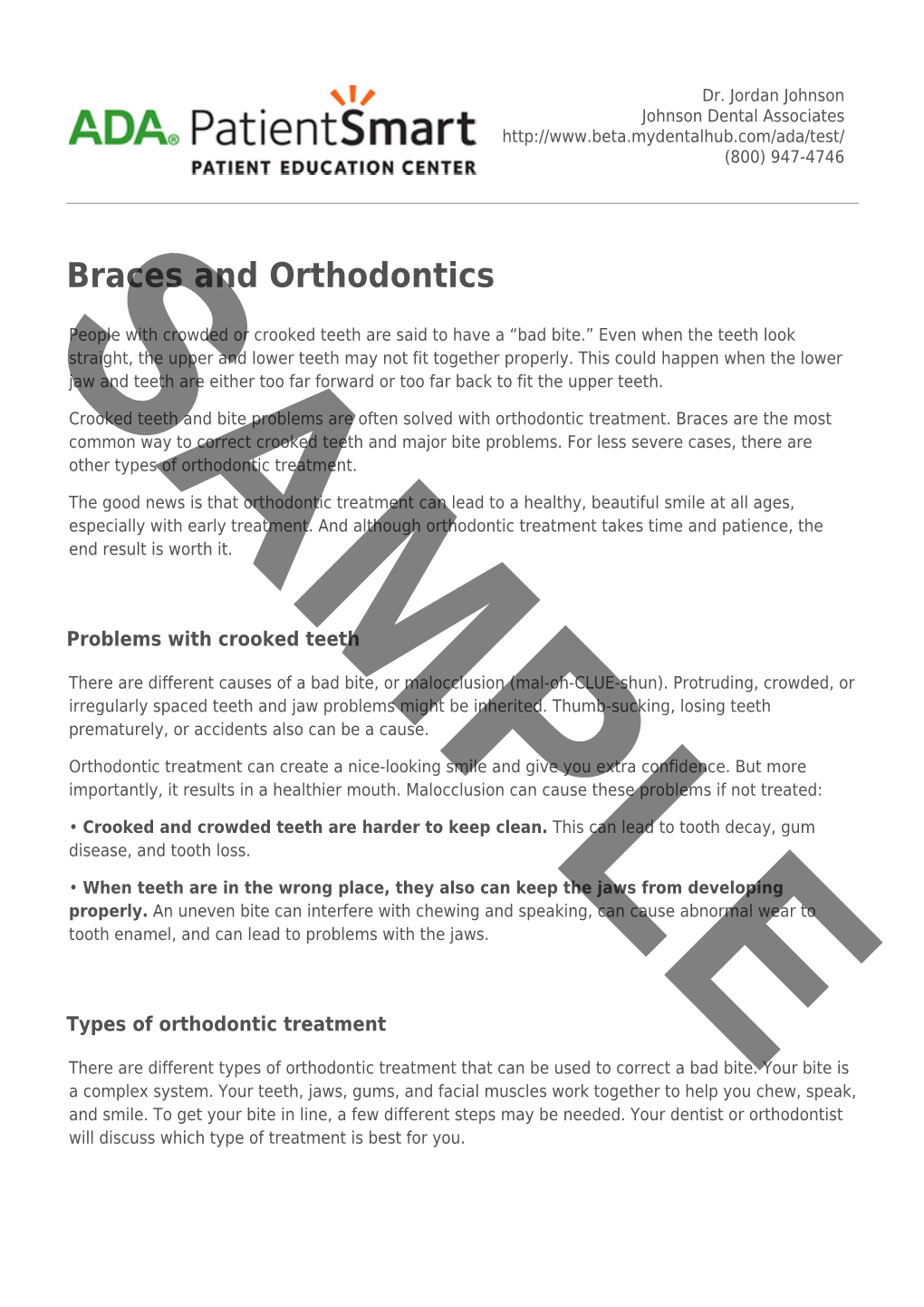 ADA Patient Smart | Braces and Orthodontics