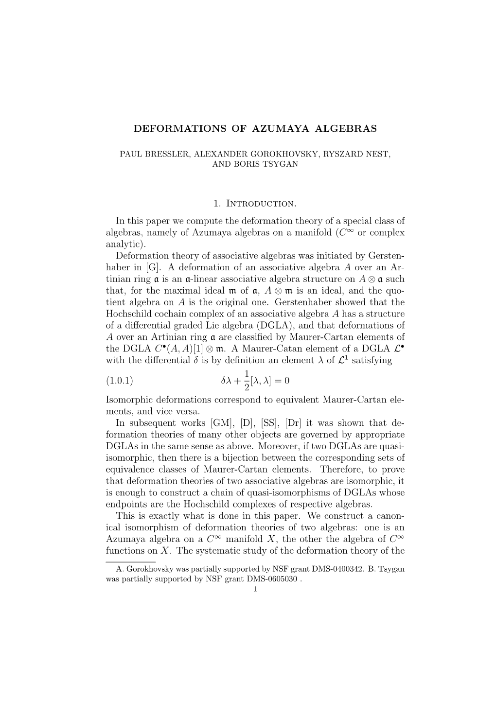 Deformations of Azumaya Algebras