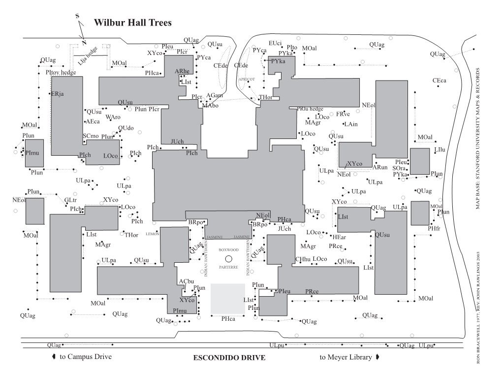 Wilbur Hall Trees and Selected Shrubs