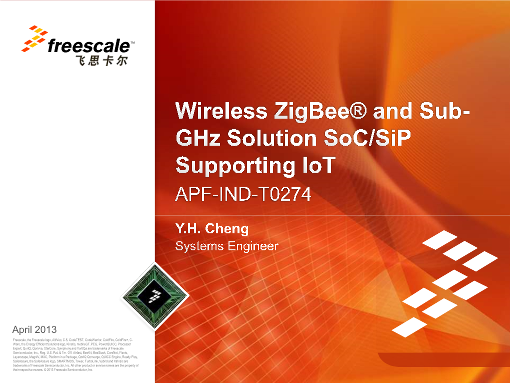 Wireless Zigbee® and Sub-Ghz Solution Soc.Sip Supporting