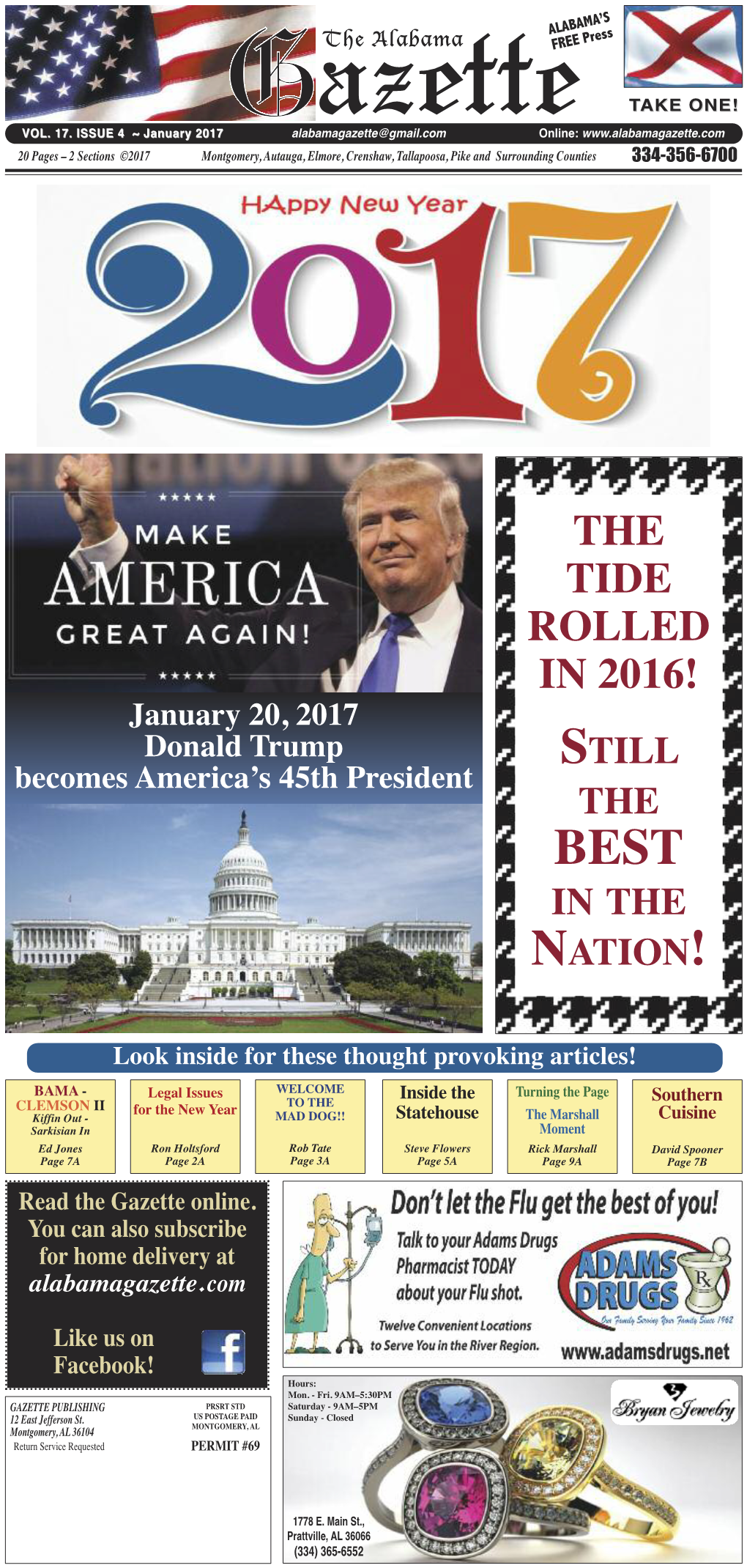 THE TIDE ROLLED in 2016! January 20, 2017 Donald Trump TILL Becomes America’S 45Th President S the BEST in the NATION !