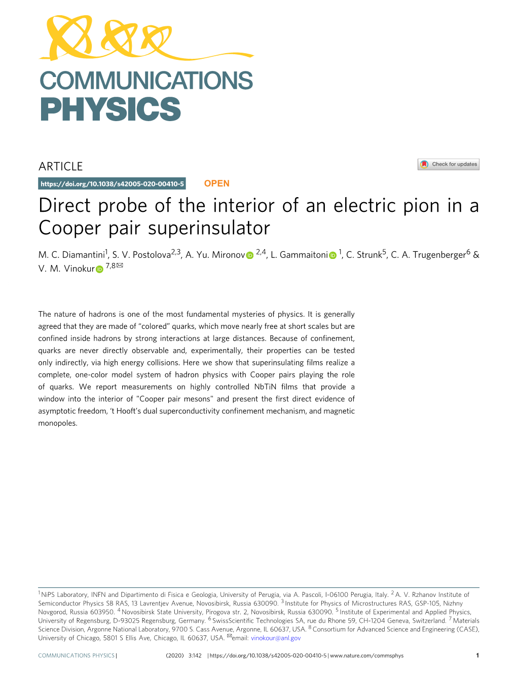 Direct Probe of the Interior of an Electric Pion in a Cooper Pair Superinsulator