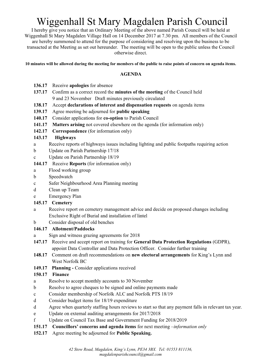 Wiggenhall St Mary Magdalen Parish Council