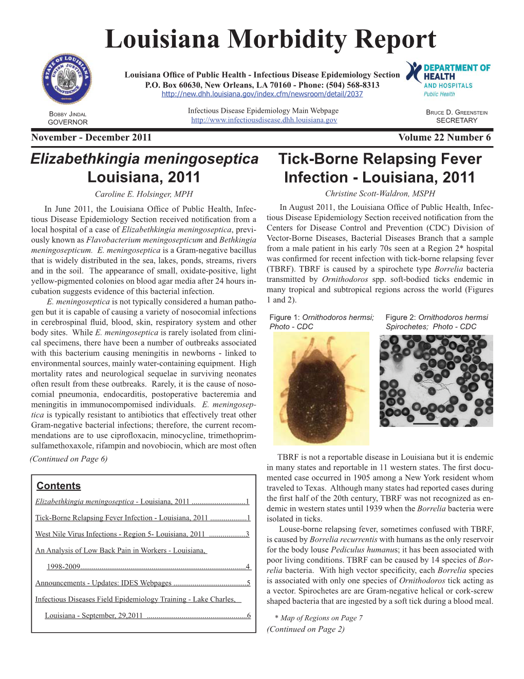 Louisiana Morbidity Report