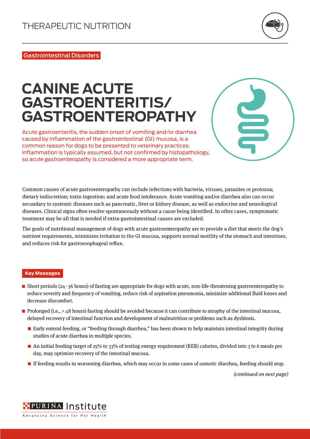 Canine Acute Gastroenteritis/ Gastroenteropathy