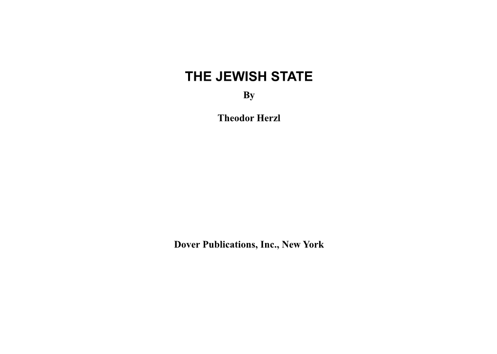 THE JEWISH STATE By