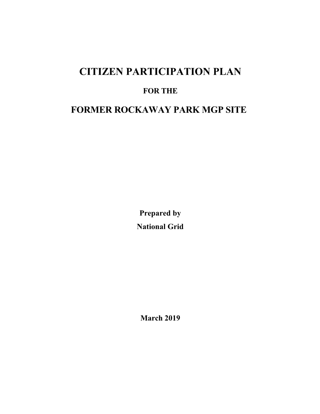 Citizen Participation Plan