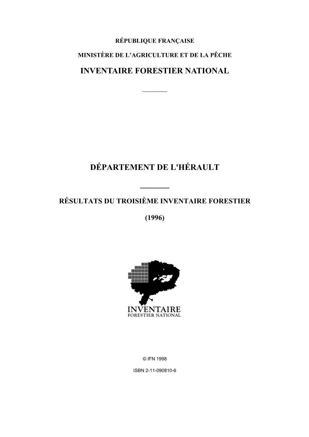 Inventaire Forestier National Département De L'hérault