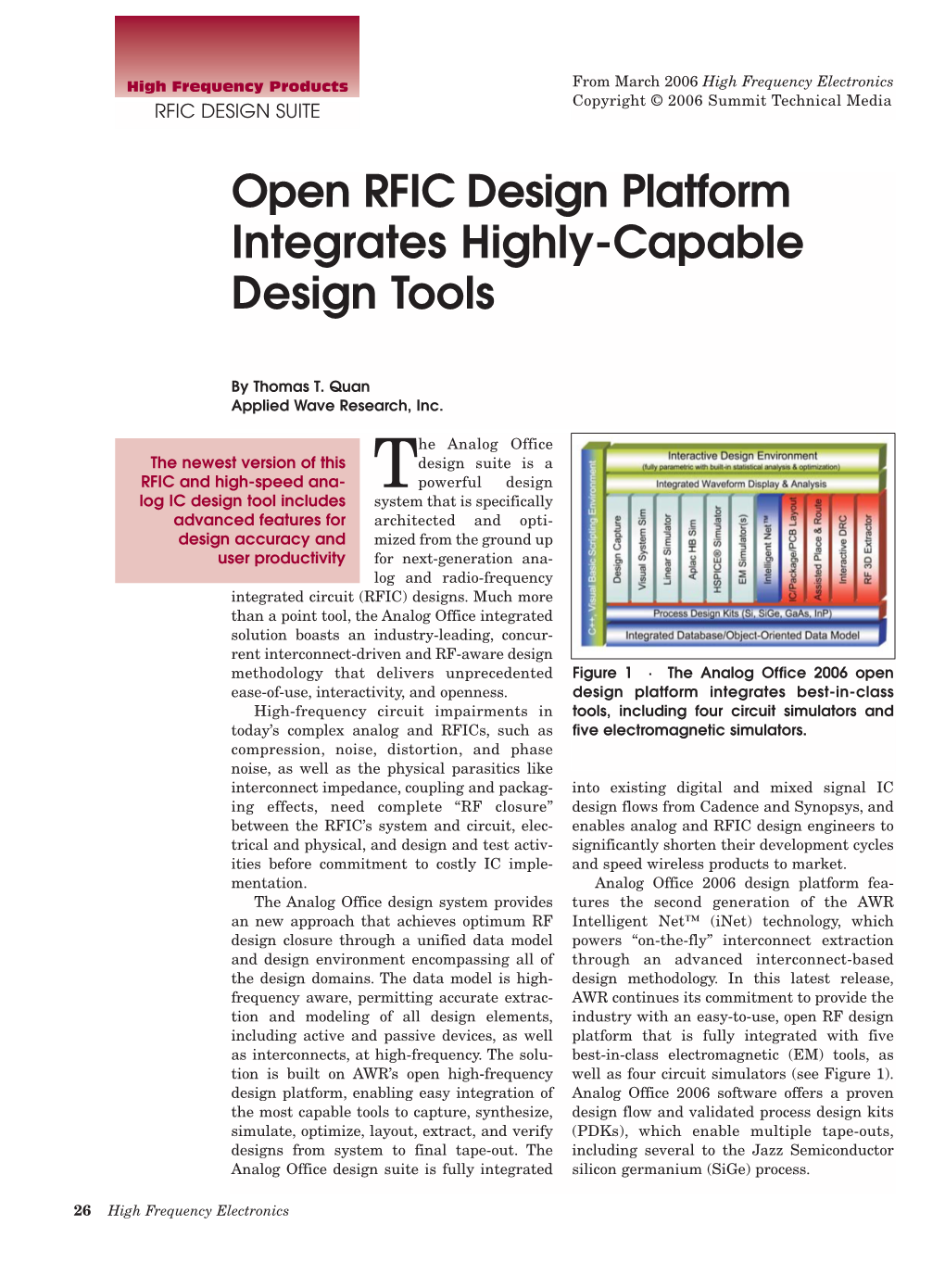 Open RFIC Design Platform Integrates Highly-Capable Design Tools