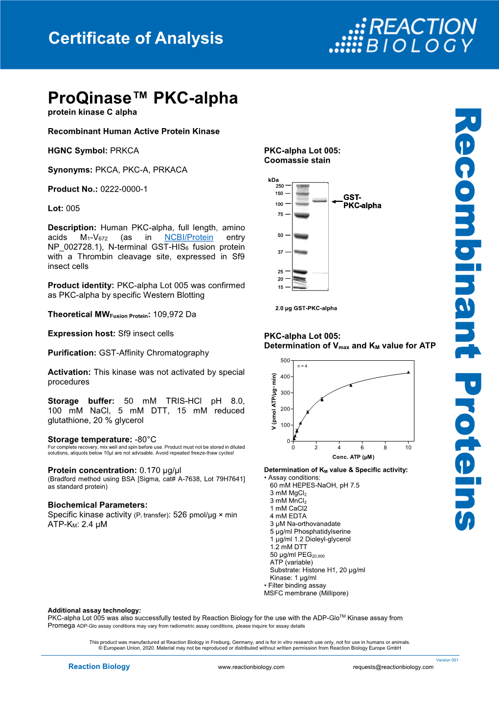 PKC-Alpha Recombinant Human Active Protein Kinase