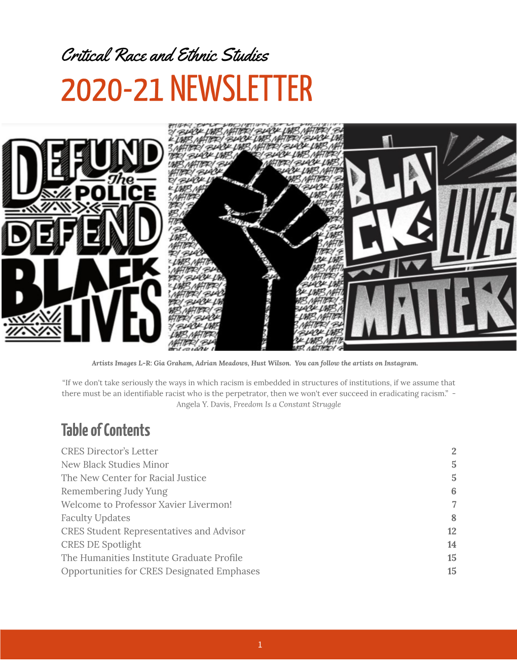 Critical Race and Ethnic Studies 2020-21 NEWSLETTER