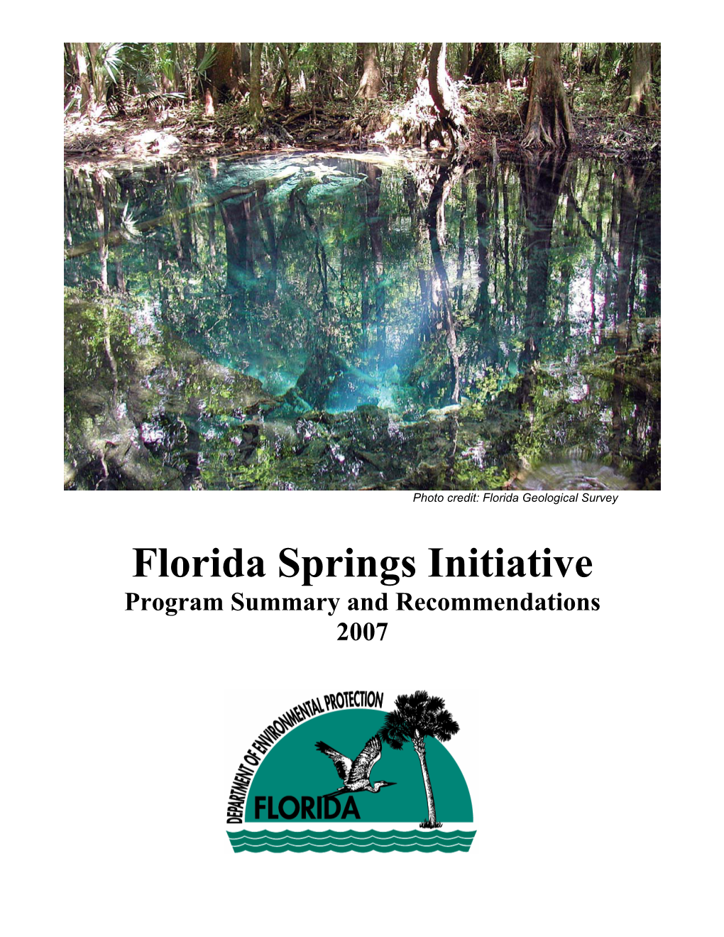 Florida Springs Initiative, Program Summary and Recommendations