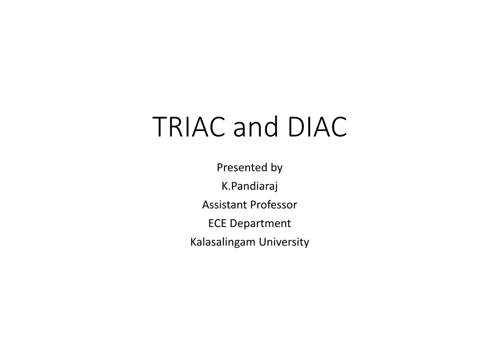 TRIAC and DIAC